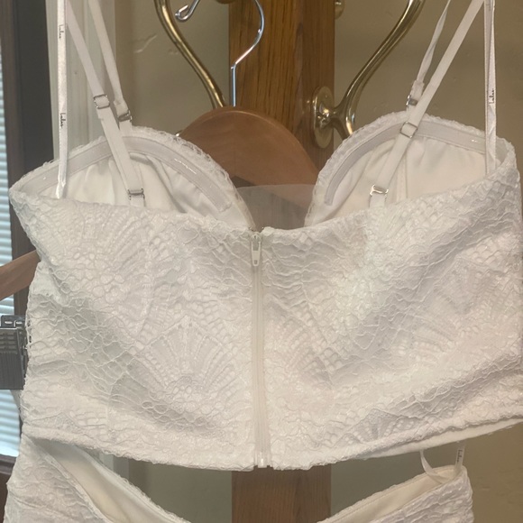 Lulu’s Perfect Plus One White Lace High-low Two-piece Dress - Picture 8 of 9